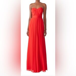 Badgley Mischka Red Strapless Dress